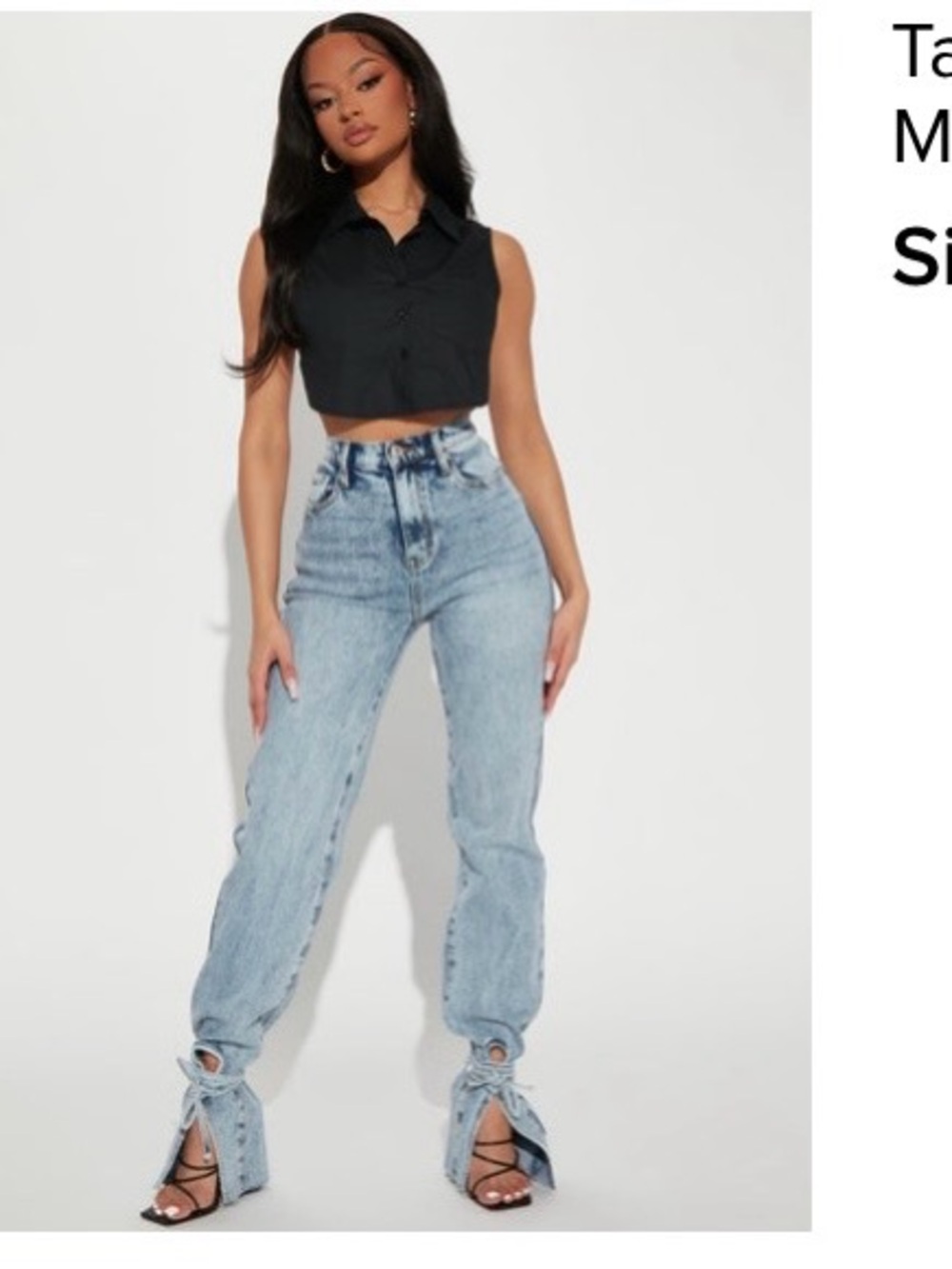 Fashion Nova Tall All Tied Up Straight Leg Jeans Med Wash